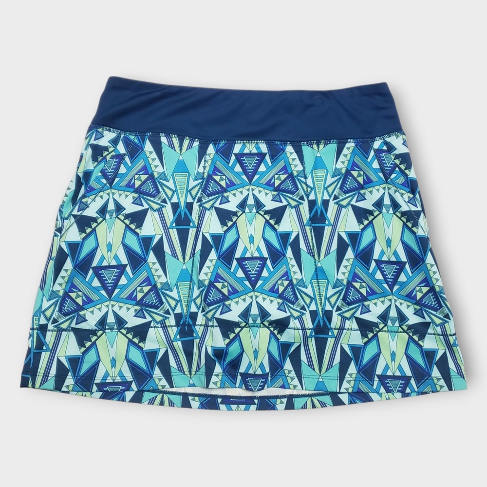 Title Nine Gidget Blue Geometric Skort Athletic Running Tennis Golf 190903